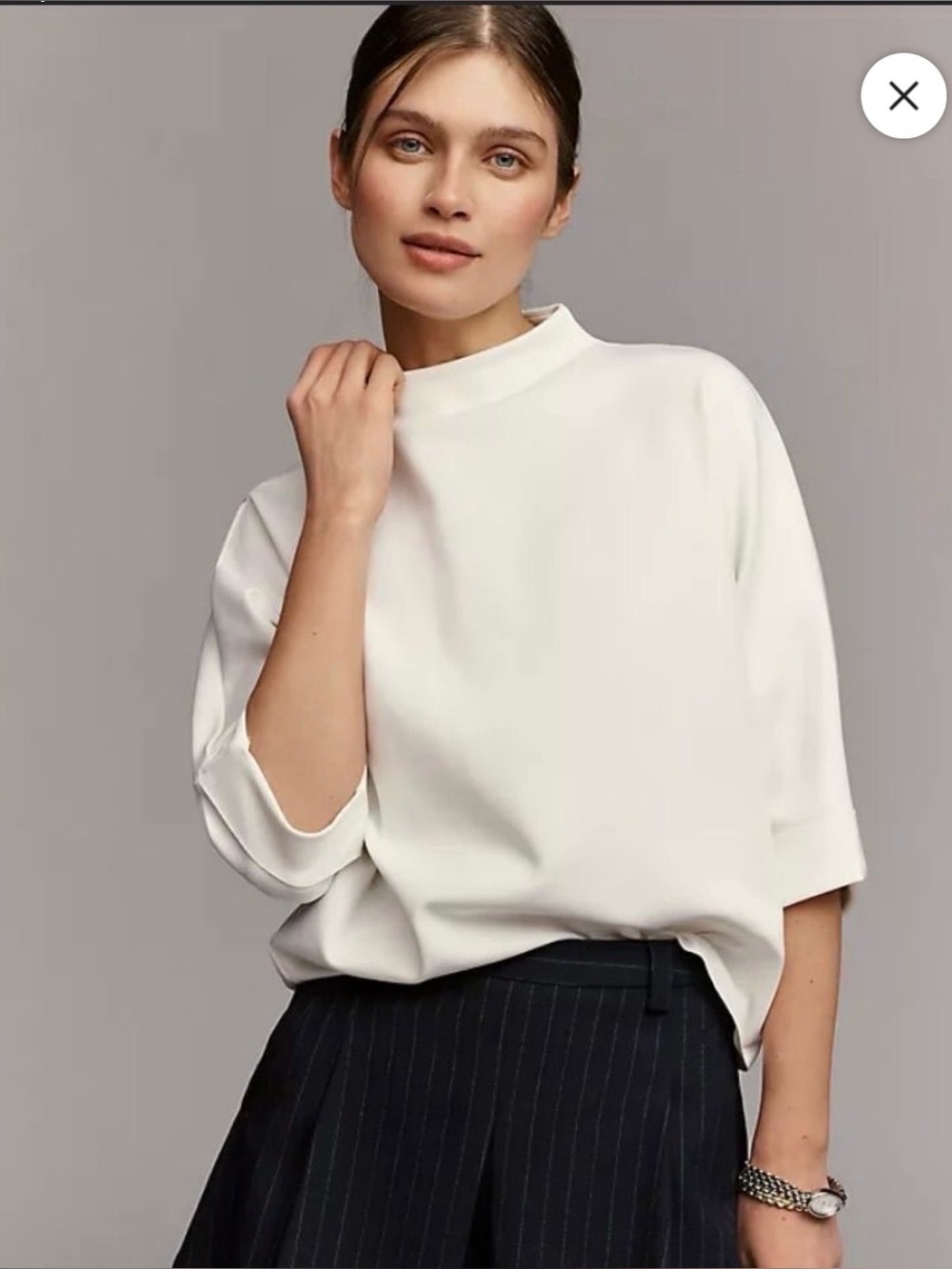 ANTHROPOLOGIE Mock Neck Oversized Top Size XL